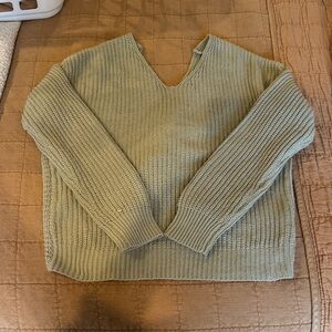 Love Tree Sage V-Neck Sweater